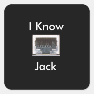 Ich kenne den Ethernet-Netzwerk-Jack Quadratischer Aufkleber
