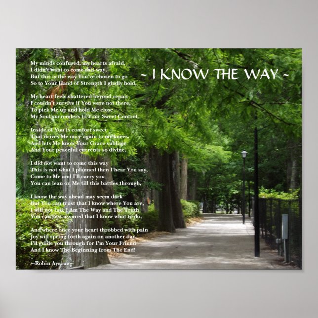 ICH KENNE DIE ART UND WEISE POEM POSTER (Vorne)