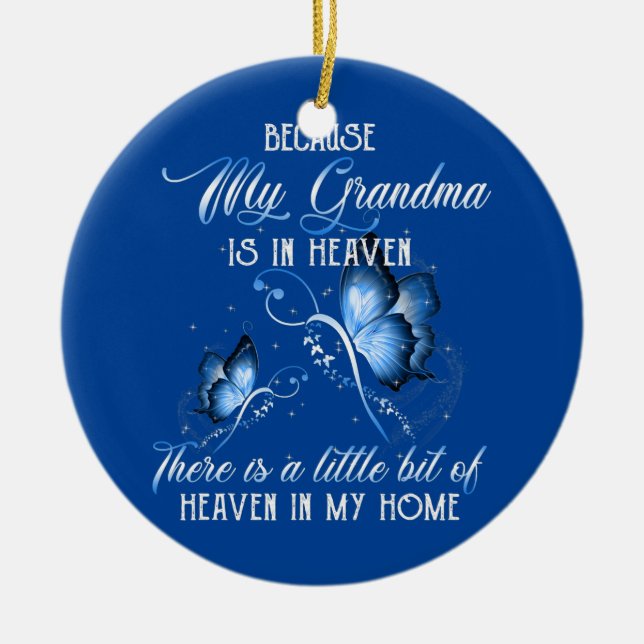 Ich kenne die HimmelsGroßmutter im Himmel Vermisst Keramik Ornament (Vorne)