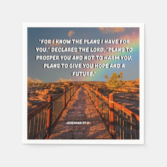 Ich kenne die Pläne Jeremiah 29:11 Bibelverse Serviette (Vorderseite)