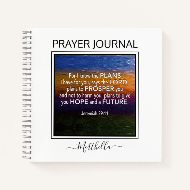 ICH KENNE DIE PLANS Jeremiah 29 Prayer Journal Notizbuch (Vorderseite)