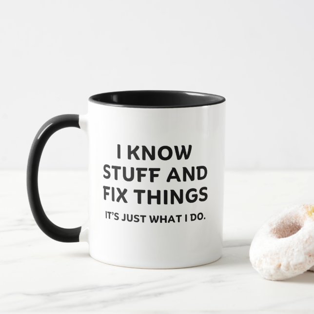 Ich kenne Dinge, die lustig sind Tasse (Mit Donut)