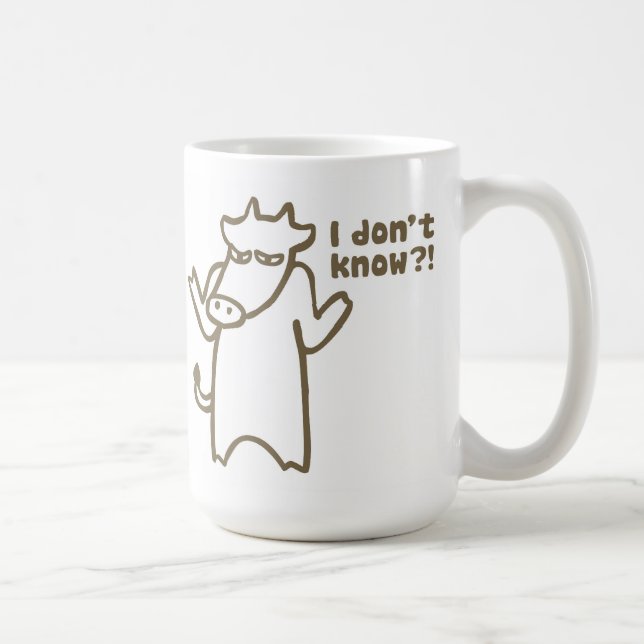 Ich kenne nicht Cartoon-Kuh-Tasse Kaffeetasse (Rechts)