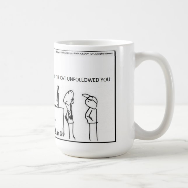 Ich kenne nicht, warum die Katze Sie unfollowed - Kaffeetasse (Rechts)