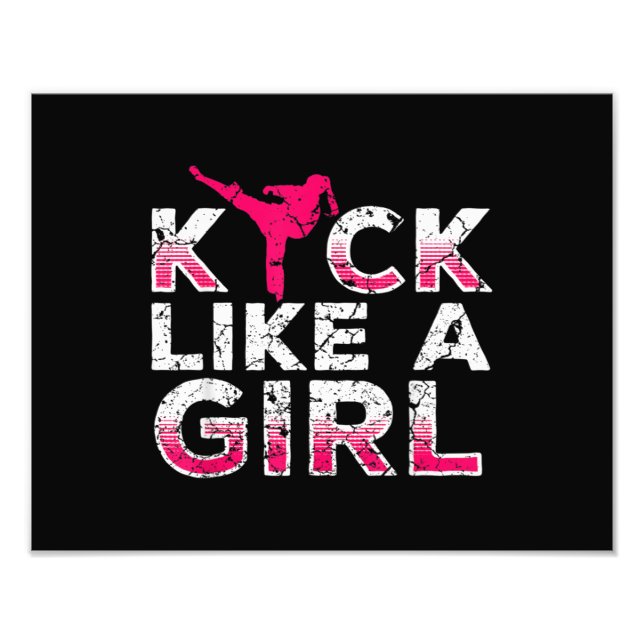 Ich kick wie ein Girl Karate Kickboxing Fotodruck (Vorne)