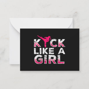 Ich kick wie ein Girl Karate Kickboxing Mitteilungskarte