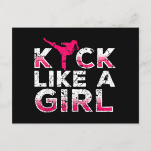 Ich kick wie ein Girl Karate Kickboxing Postkarte
