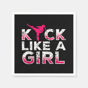 Ich kick wie ein Girl Karate Kickboxing Serviette