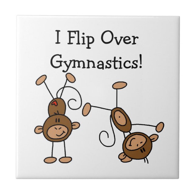 Ich kippe über die Gymnastik Fliese (Vorderseite)