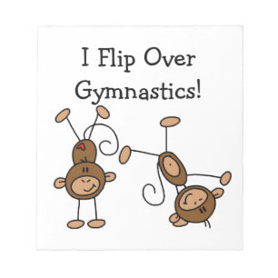 Ich kippe über die Gymnastik Notizblock