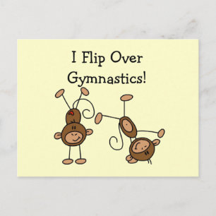 Ich kippe über die Gymnastik Postkarte