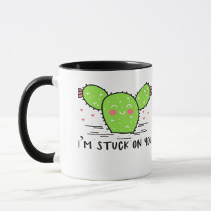 Ich klebe an dir Kaktus Süße Pflanzen-Optik  Tasse