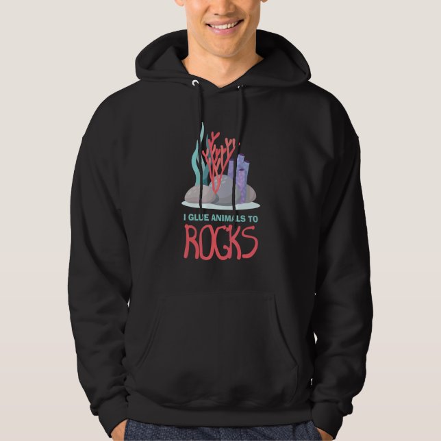 Ich klebe Tiere an Rocks Aquarium Aquarist Fish Fi Hoodie (Vorderseite)