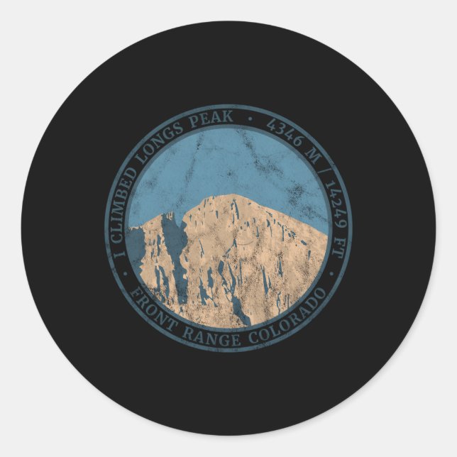 Ich kletterte auf Langgs Peak Runder Aufkleber (Vorderseite)