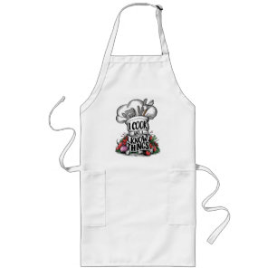 Ich koche und ich kenne Dinge, die lustig kochen Lange Schürze