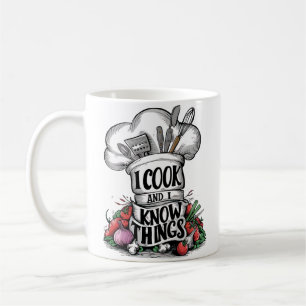 Ich koche und ich weiß Bescheid lustiges Kochen Kaffeetasse