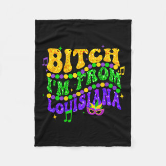 Ich komme aus Louisiana Mardi Gras Lilie Fat Tue Fleecedecke