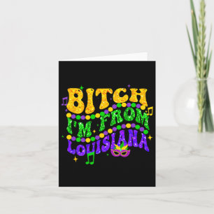 Ich komme aus Louisiana Mardi Gras Lilie Fat Tue Karte