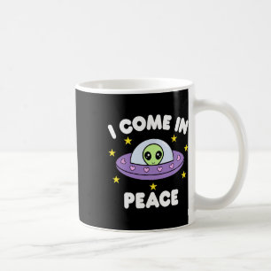 Ich komme in Frieden Lustiges Raumschiff Alien Paa Kaffeetasse