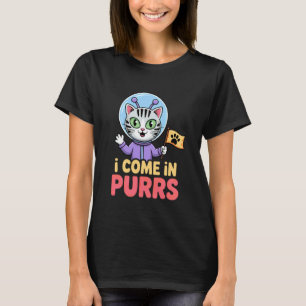 Ich komme in Schnurren Außerirdische Katze Lustige T-Shirt