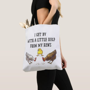 Ich komme mit einer kleinen Hilfe von meinen Hühn Tasche