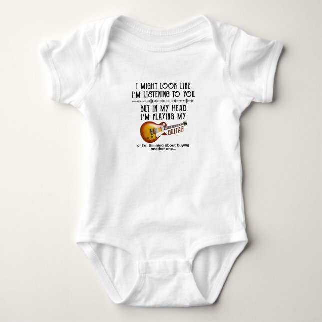 Ich könnte aussehen, als höre ich dir Gitarre spie Baby Strampler (Vorderseite)