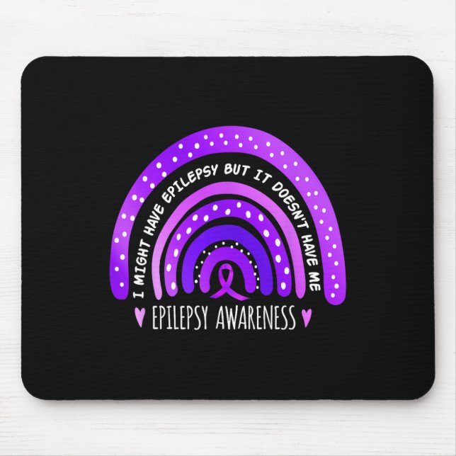 Ich könnte Epilepsie Awareness Lila Rainbow Rib ha Mousepad (Vorne)