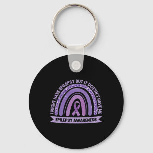 Ich könnte Epilepsie Awareness Lila Rainbow Rib ha Schlüsselanhänger