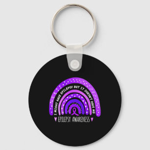 Ich könnte Epilepsie Awareness Lila Rainbow Rib ha Schlüsselanhänger
