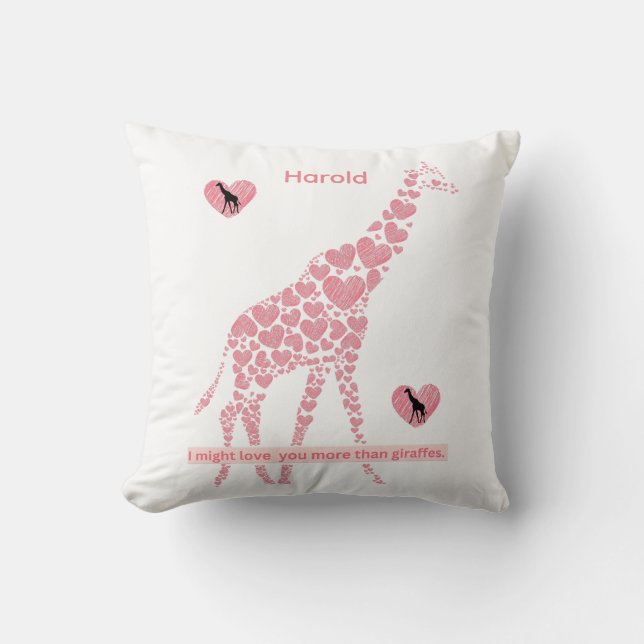 Ich könnte Sie mehr als Giraffen Design 2 Thro Lie Kissen (Vorderseite)