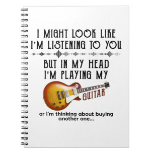 Ich könnte so aussehen, als höre ich dir Gitarre s Notizblock