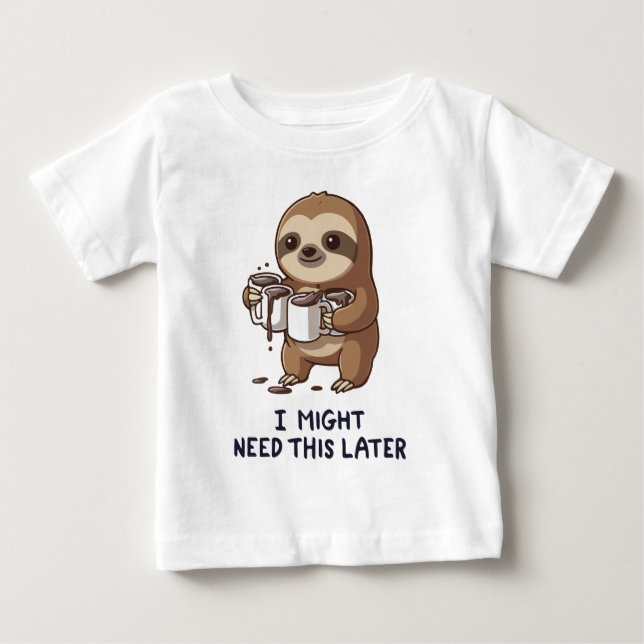 Ich könnte später Kaffee brauchen - Lazy Sloth Spa Baby T-shirt (Vorderseite)