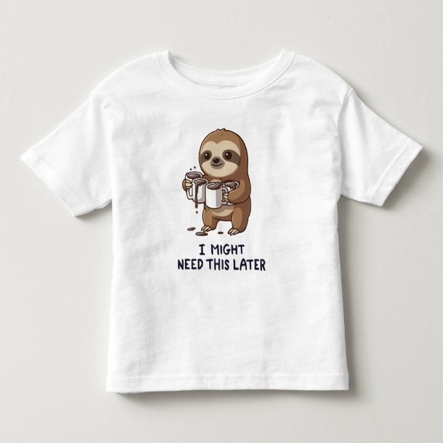 Ich könnte später Kaffee brauchen - Lazy Sloth Spa Kleinkind T-shirt (Vorderseite)