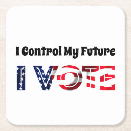 Ich Kontrolle Meine Zukunft - Ich stimme ab Rechteckiger Pappuntersetzer