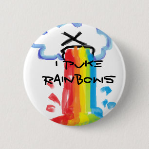 Ich kotze Regenbogen-Button Button