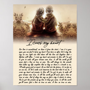 Ich kreuze mein Herz, goldenes Jubiläumsgeschenk Poster