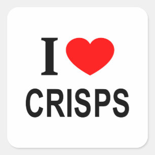 ICH ❤️ KRISE I LIEBE KRISE I HERZKRISE QUADRATISCHER AUFKLEBER