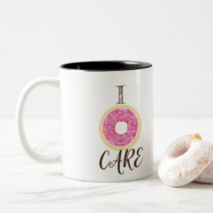 ICH KÜMMERE MICH NICHT UM DONUTS Rosa Streusel Süß Zweifarbige Tasse