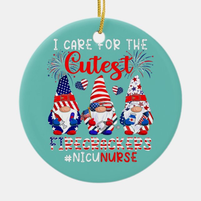 Ich kümmere mich um die Niedliche NICU-Krankenschw Keramik Ornament (Vorne)