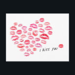 Ich küss dir Herz Postkarte<br><div class="desc">Viele süße Küsse machen aus diesem I Kiss You Heart! Dieser Artikel ist großartig für diejenigen,  die Liebe küsst und Liebe. Personalisierbar.</div>