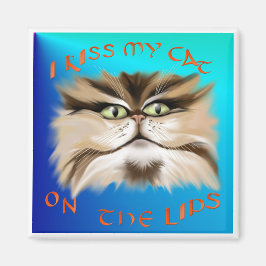 Ich küss meine Katze auf dem Lippenmagnet Magnet