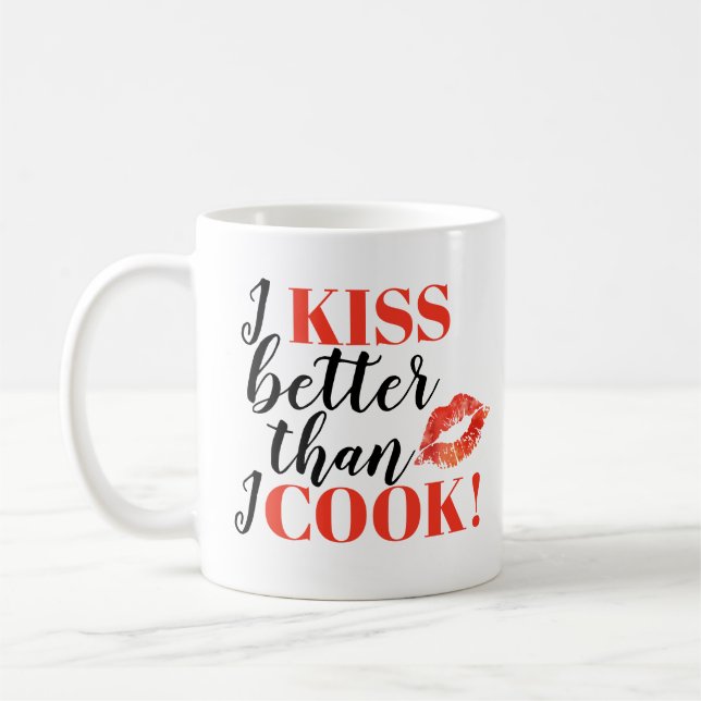 Ich küsse besser, als ich | Lippen koche Kaffeetasse (Links)