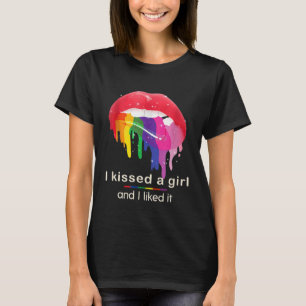 Ich küsste ein Mädchen und ich mochte es Bi Pride  T-Shirt