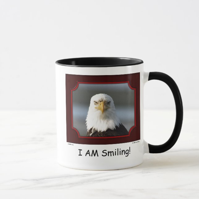 "ICH lächele!" Kahler Adler-Tasse Tasse (Rechts)