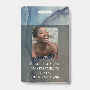 Ich lächle dich hinter dieser Maske an! Blau Lila Ausweis