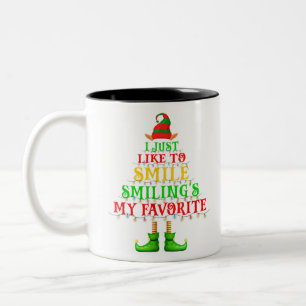 Ich lächle nur gerne, dass mein Lieblingssinn X is Zweifarbige Tasse