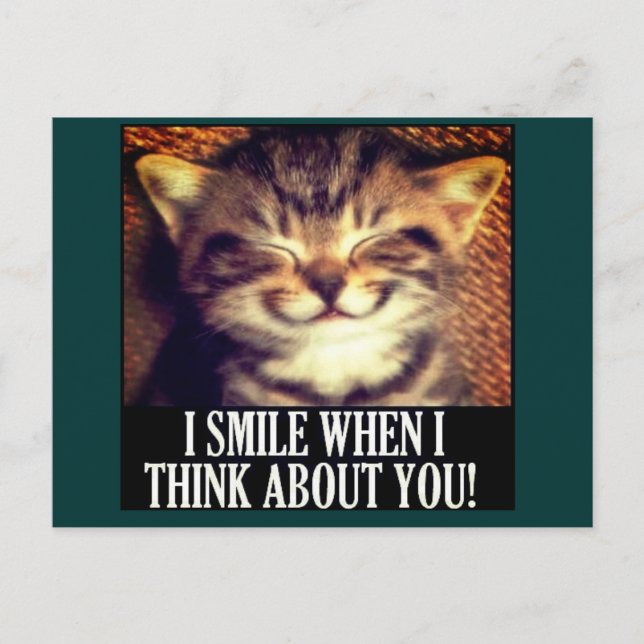 Ich lächle, wenn ich an dich denke postkarte (Vorderseite)