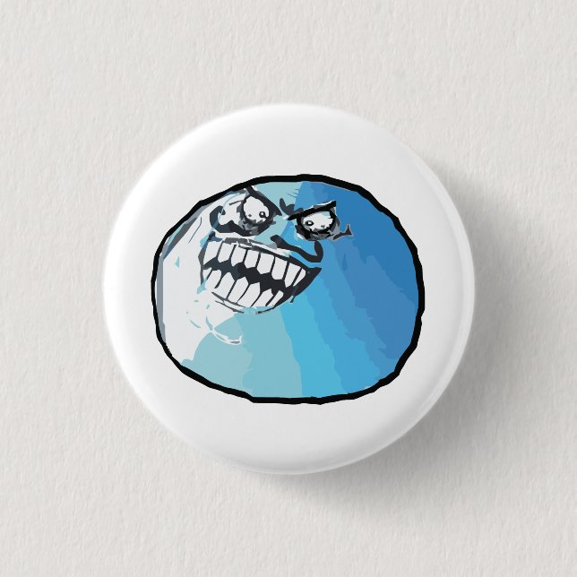 Ich lag Raserei-Gesicht Meme Button (Vorderseite)