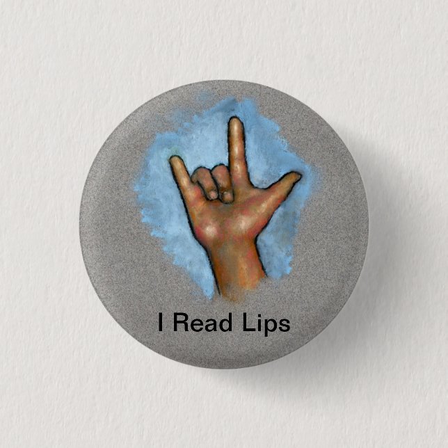 Ich las Lippen: Amerikanische Gebärdensprache: Button (Vorderseite)
