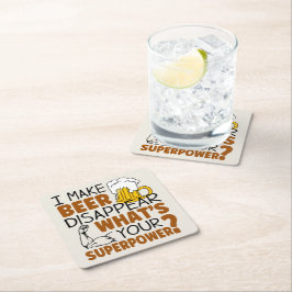 Ich lasse Bier verschwinden Rechteckiger Pappuntersetzer